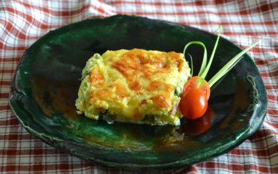 Zapečena polenta s porom